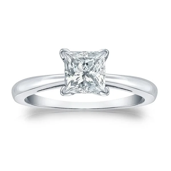 Auriya Platinum 2 3/4ctw Princess-Cut Solitaire Diamond Engagement Ring GIA Certified