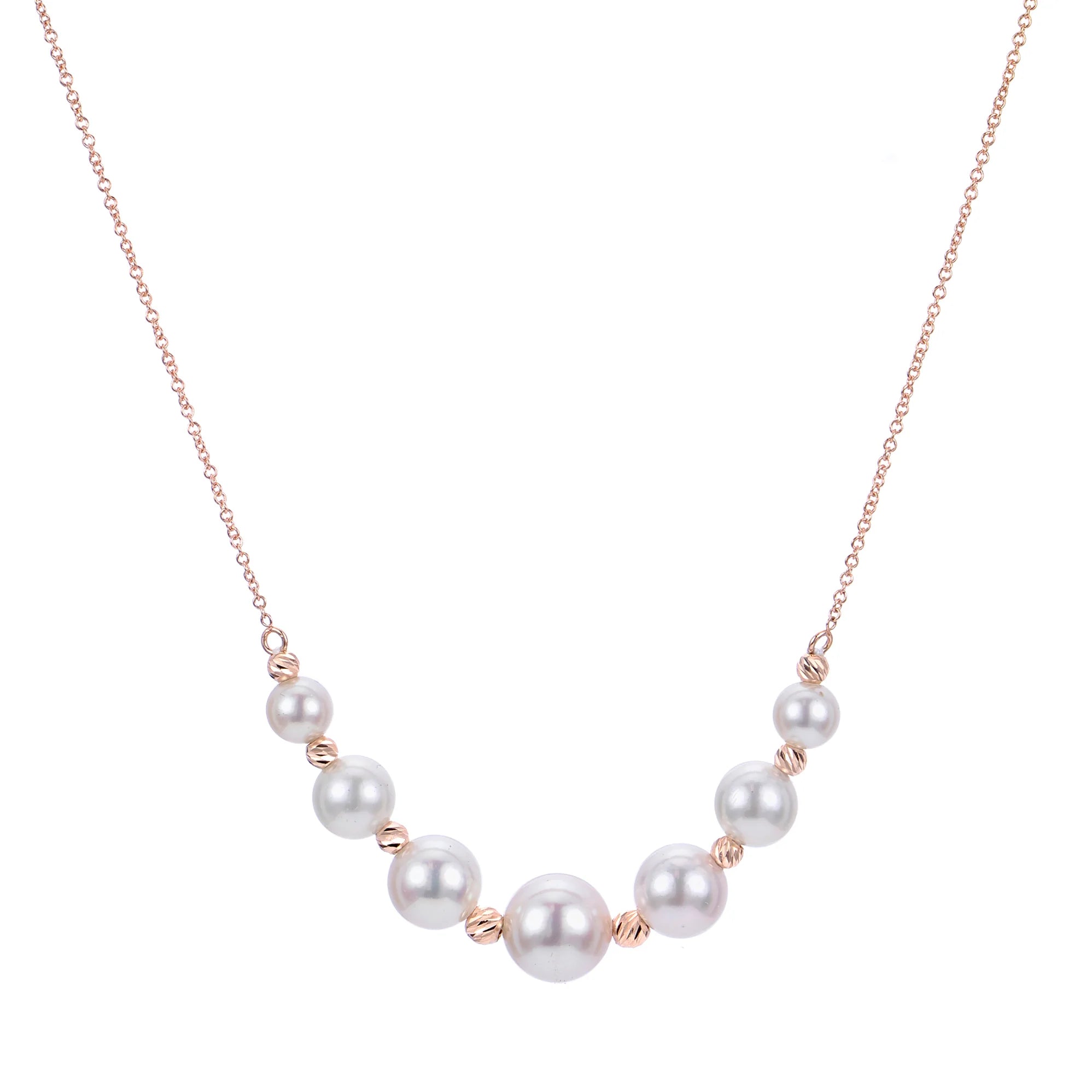 14K Yellow Gold Akoya Pearl & Brilliance Bead Necklace