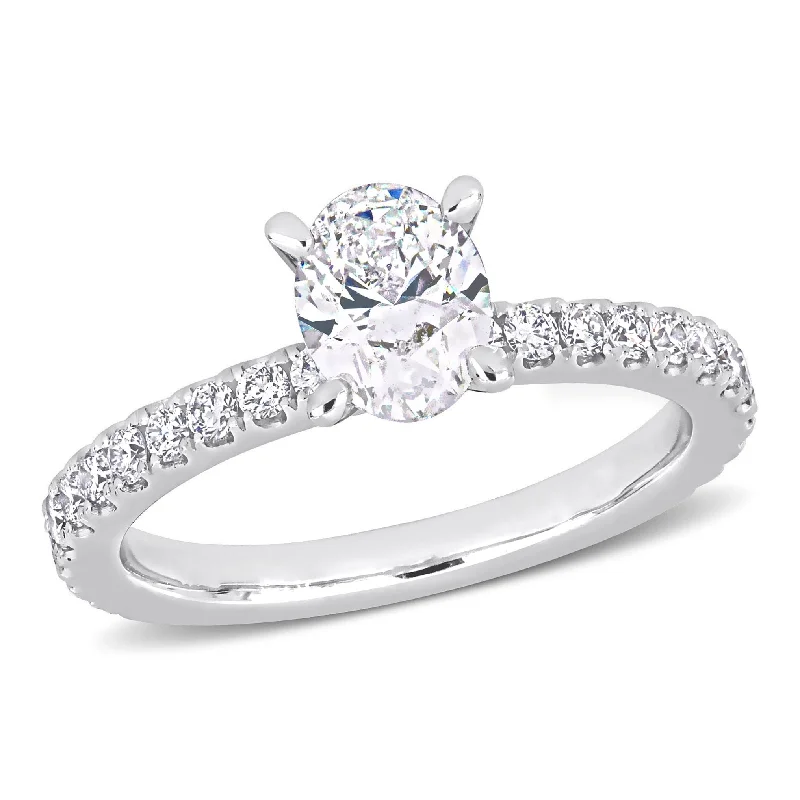 Miadora 18k White Gold 1 3/5ct TDW Diamond Solitaire Engagement Ring