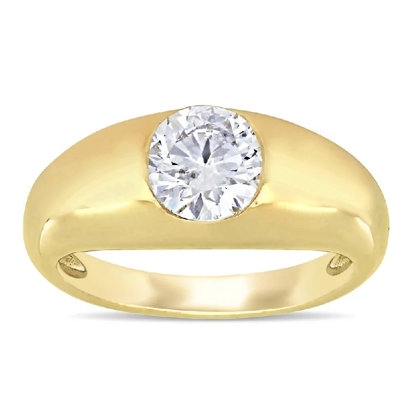 Miadora 14k Yellow Gold 1 1/5ct TDW Diamond Solitaire Engagement Ring