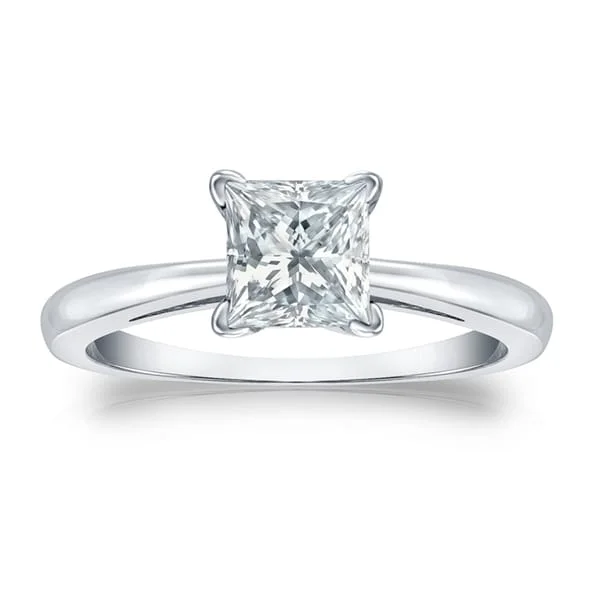 Auriya Platinum 2 3/4ctw Princess-Cut Solitaire Diamond Engagement Ring Certified