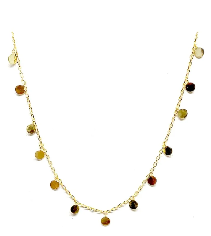 Mini Disk Dangle Necklace: Gold Vermeil (NCG4006)