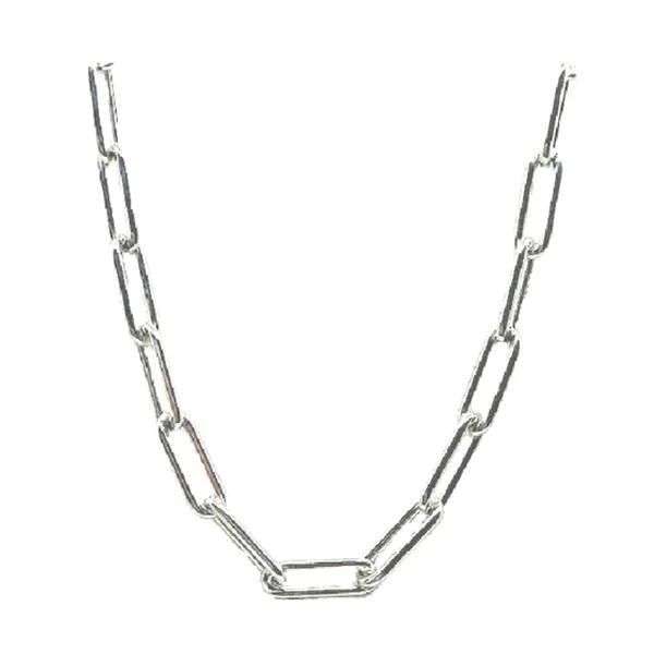 Link Necklace: Large Link: Rhodium Fill: 16" and 18" (NC481/_)