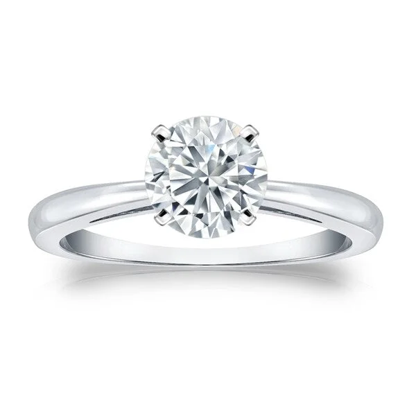 Auriya Platinum 2ctw Round Solitaire Diamond Engagement Ring GIA Certified