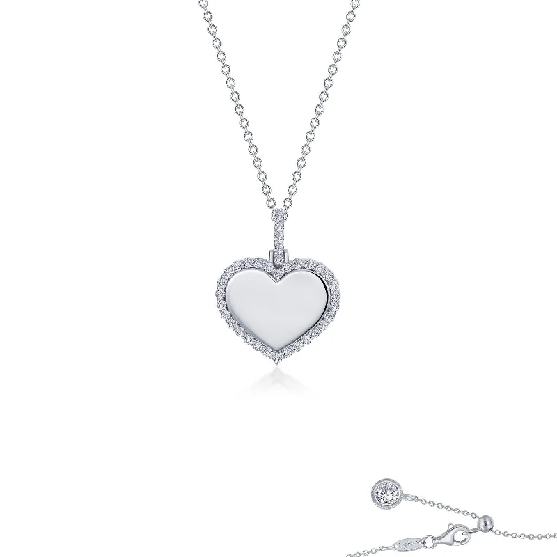 Lafonn Simulated Diamond Fancy Heart Pendant Necklace P0292CLP