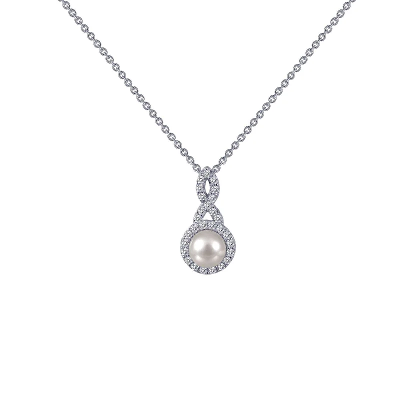 Lafonn Simulated Diamond & Cultured Freshwater Pearl Necklace P0147CLP