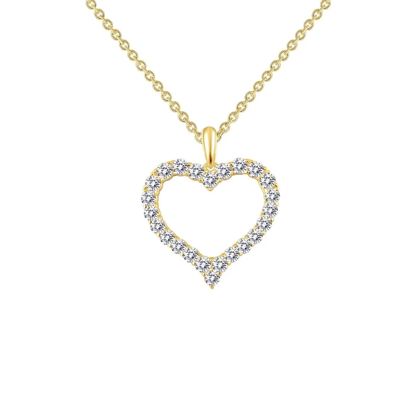 Lafonn Simulated Diamond Open Heart Pendant Necklace P0146CLG