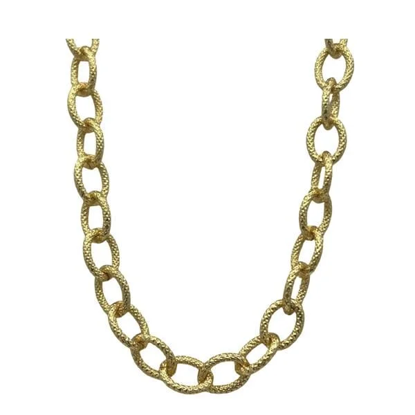 Textured Oval Link Necklace (NG4484)