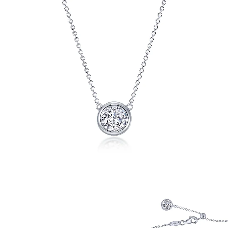 Lafonn Simulated Diamond 0.50ct Bezel Set Solitaire Necklace N0291CLP