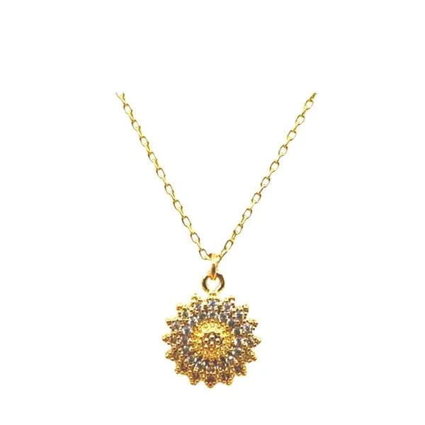 Sunflower Pendant: Gold Fill & CZ (NGCP465SFL)