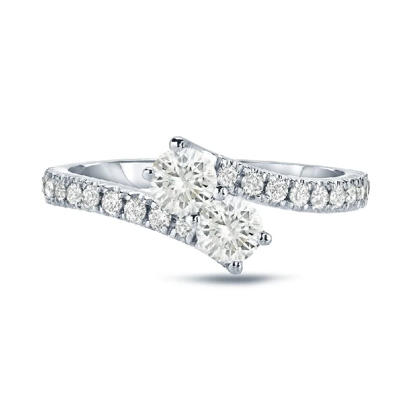 Auriya 14k Gold 3/4ct TDW Round 2-Stone Diamond Engagement Ring