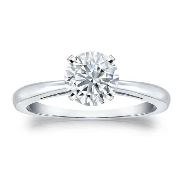 Auriya Platinum GIA Certified 2.25 carat TW Round Solitaire Diamond Engagement Ring