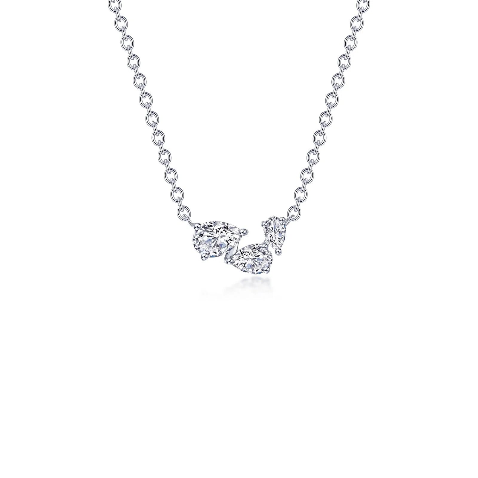 Lafonn Simulated Diamond Three-Stone Necklace N2025CLP20