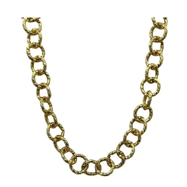 Textured Round Link Necklace (NG4464)