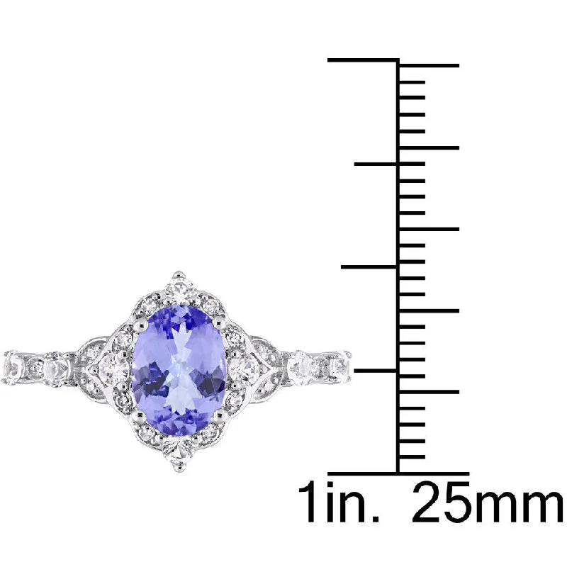 Miadora Signature Collection 14k White Gold Tanzanite, White Sapphire, Diamond Accent Engagement Ring