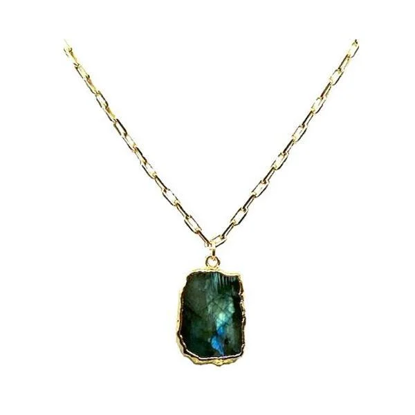 Electroform Pendant on Gold Fill Link Chain: Labradorite (NGCP749LD)