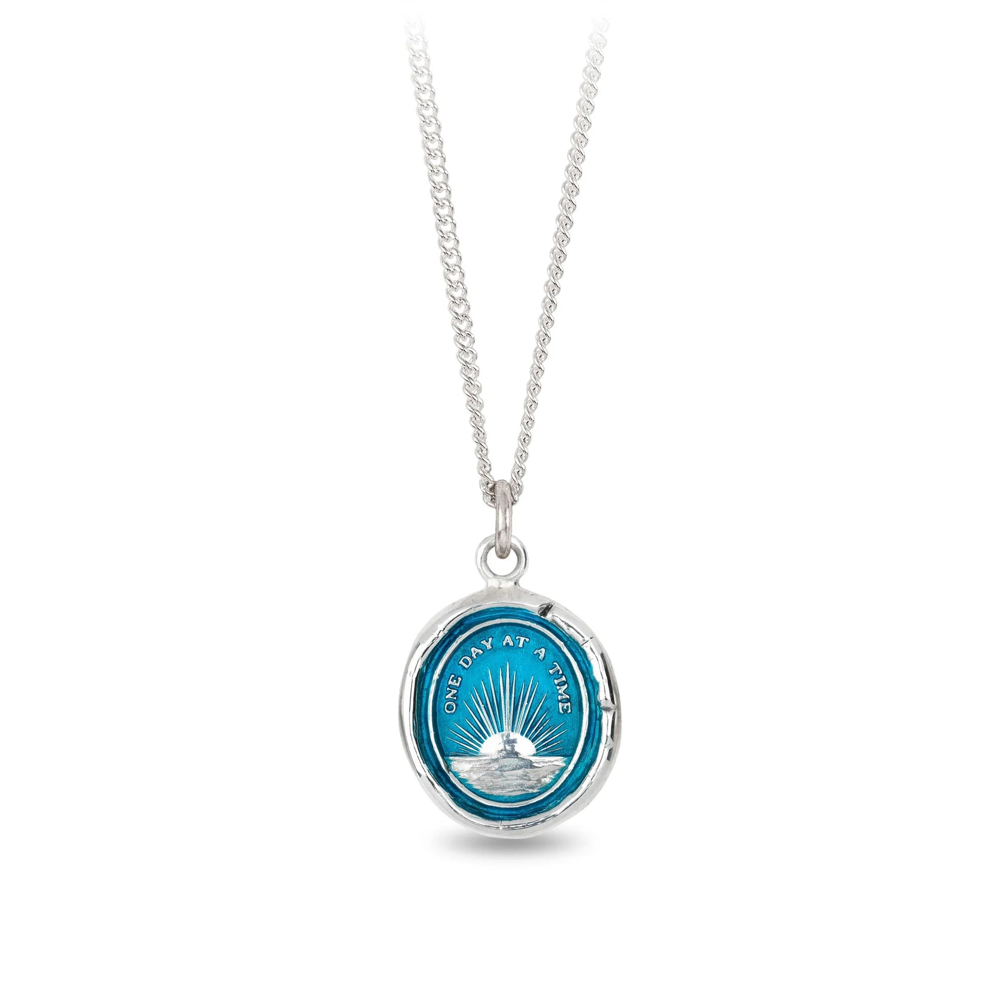 One Day at a Time Capri Blue True Colors Talisman Necklace