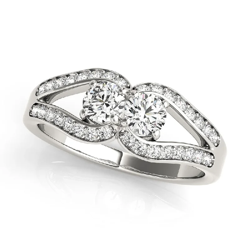 Auriya Modern Split 2-Stone Diamond Engagement Ring 3/4ct TDW 14K White Gold