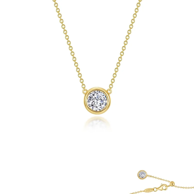 Lafonn Simulated Diamond 0.45ct Bezel Set Solitaire Necklace N0290CLG