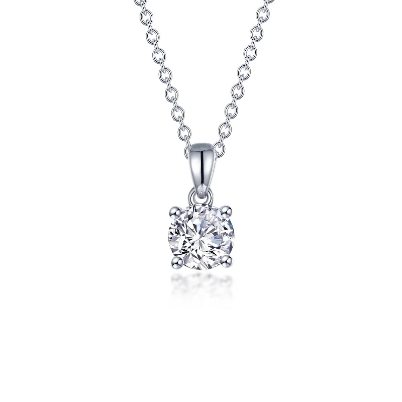 Lafonn Simulated Diamond 1.50ct 4 Prong Solitaire Necklace N0307CLP