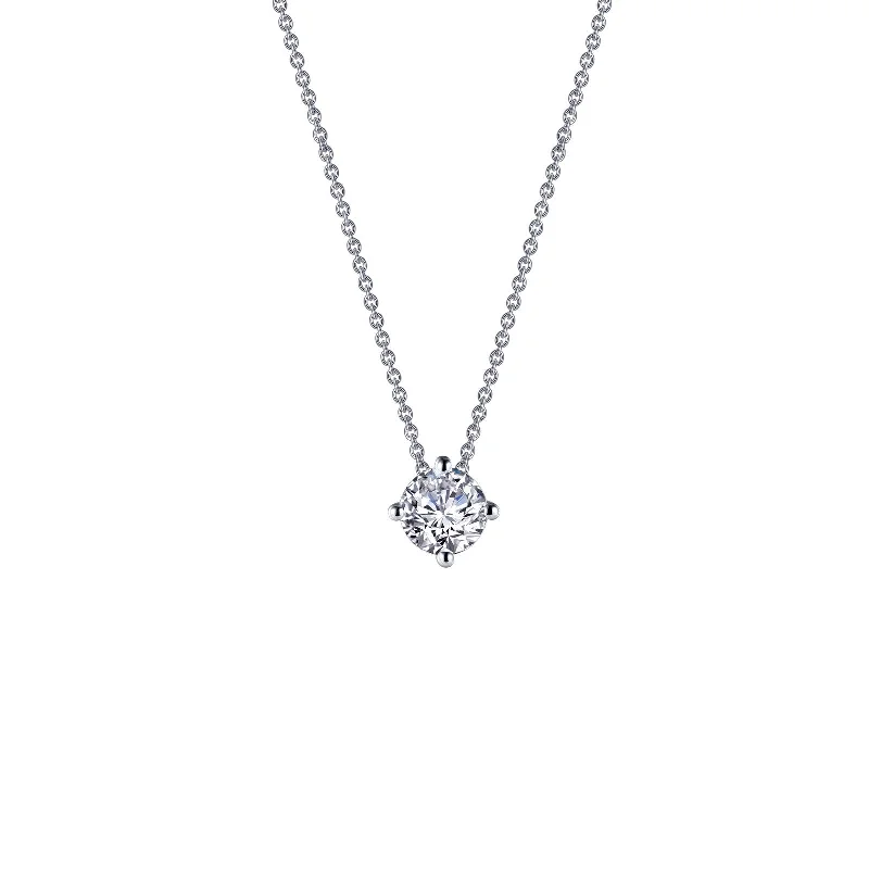 Lafonn Simulated Diamond 0.65ct East West Prong Solitaire Necklace N0152CLP