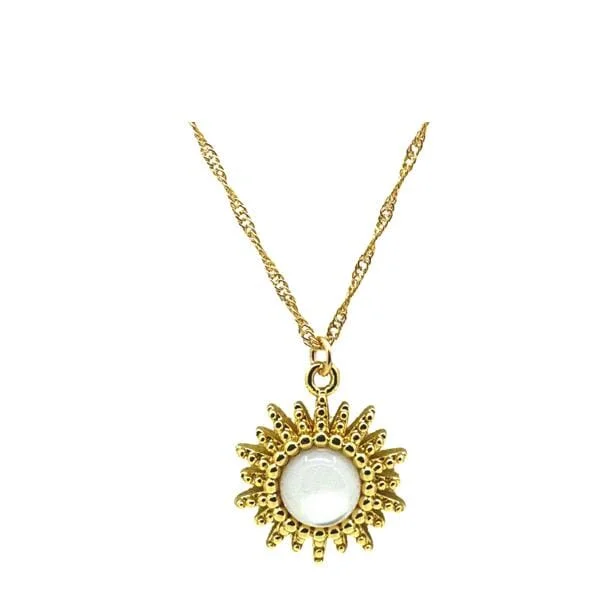 Opalite Sunburst Necklace (NGCP46005)