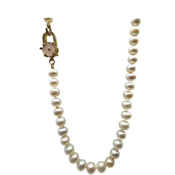 Hand Knotted Fresh Water Pearl Necklace with 18kt GF Clasp (NG305CLV)