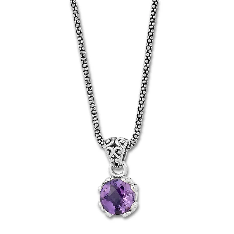 Samuel B. Amethyst Birthstone Glow Necklace - February