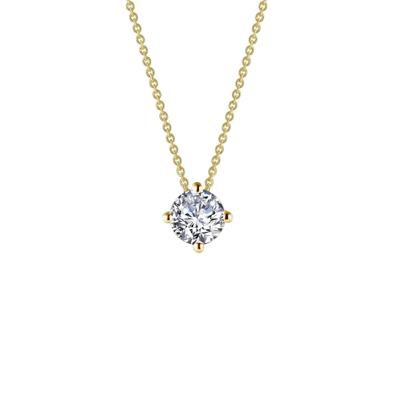 Lafonn Simulated Diamond 1.50ct East West Prong Solitaire Necklace N0175CLG