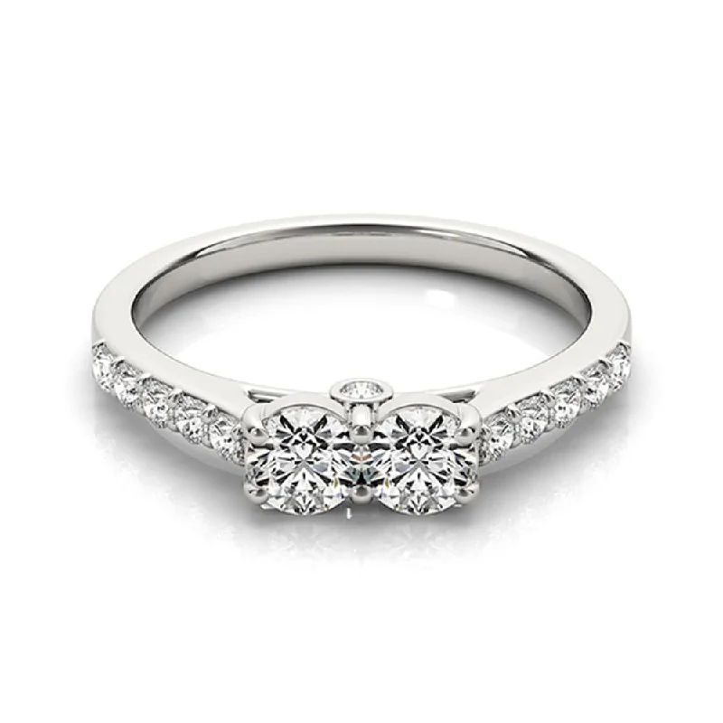 Auriya 3/4ct TDW Round 2-Stone Diamond Engagement Ring 14k White Gold