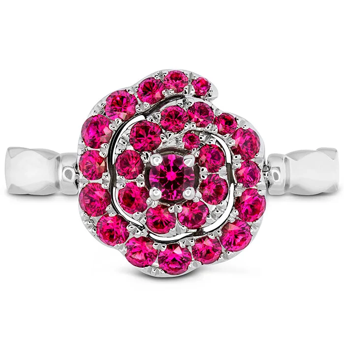 Hearts On Fire Lorelei Diamond and Ruby Floral Flip Ring