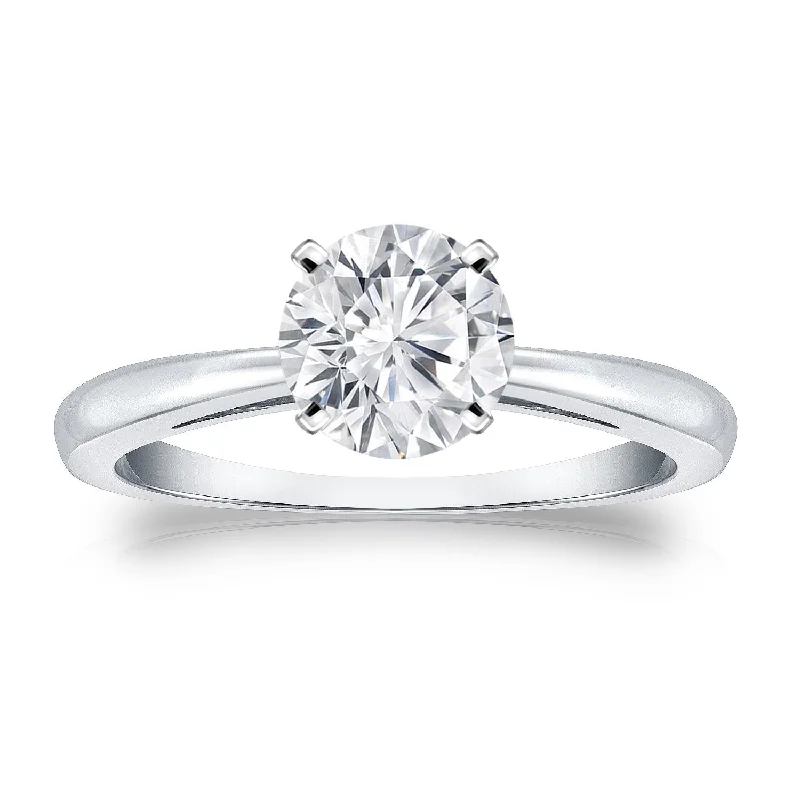 Auriya 14k Gold 1ctw Round Solitaire Diamond Engagement Ring