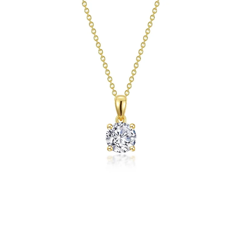 Lafonn Simulated Diamond 0.85ct 4 Prong Solitaire Necklace N0304CLG