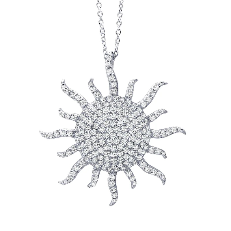 Lafonn Simulated Diamond Sunburst Pendant Necklace P3001CLP