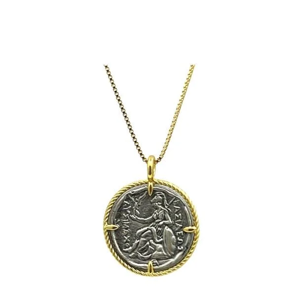 Coin: Warrior Coin Sterling Silver With 14kt Gold Necklace (NGCP46WR)