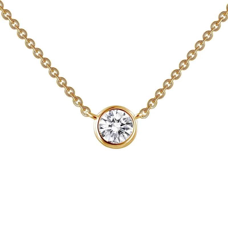 Lafonn Simulated Diamond 0.46ct Bezel Solitaire Necklace N0030CLG