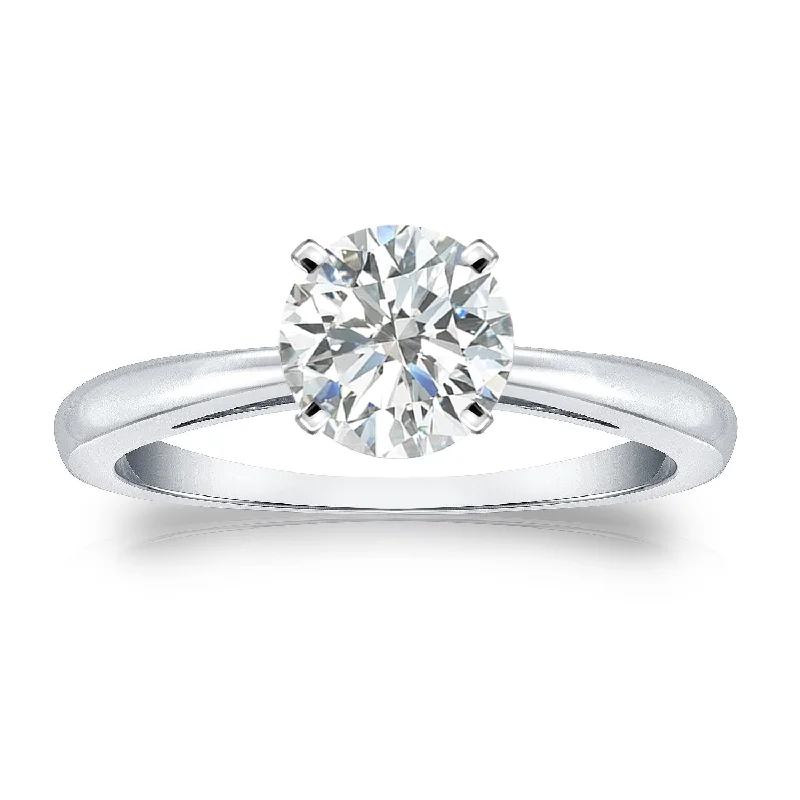 Auriya 14k Gold 1ctw Round Solitaire Diamond Engagement Ring