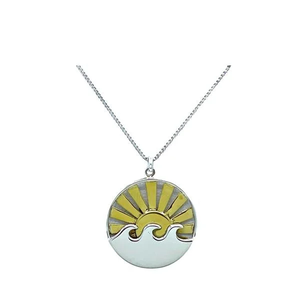 Mixt Metal: Sun & Wave Charm Necklace: Sterling Silver (NCSP46WVE)