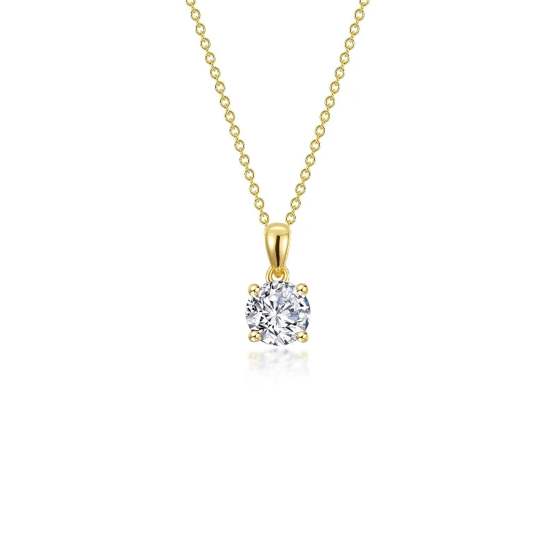 Lafonn Simulated Diamond 0.65ct 4 Prong Solitaire Necklace N0303CLG