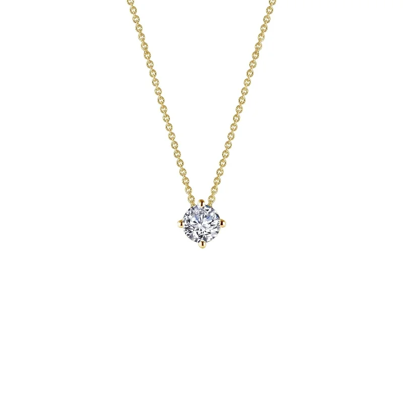 Lafonn Simulated Diamond 0.50ct East West Prong Solitaire Necklace N0172CLG