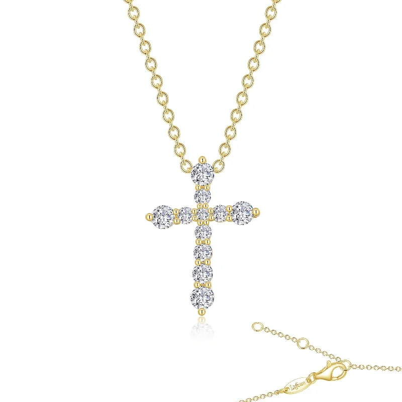 Lafonn Simulated Diamond 0.67cttw. Cross Pendant Necklace P0207CLG18