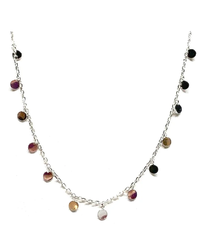 Mini Disk Dangle Necklace: Sterling Silver (NCS4006)