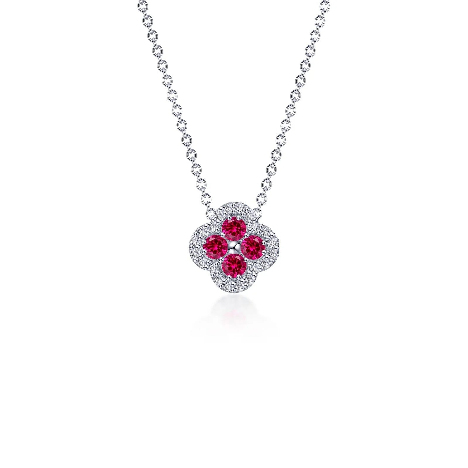 Lafonn Simulated Diamond & Ruby Necklace N0335CRP20