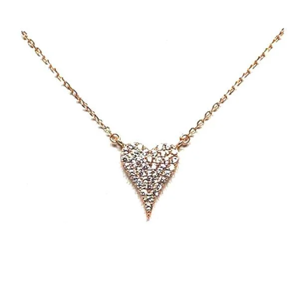 Small Heart Pave Necklace: Gold Vermeil: (NGC45HRT/S)