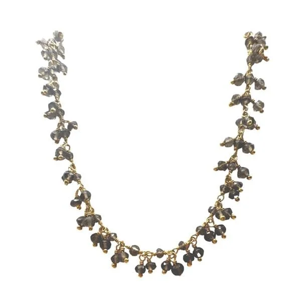 Cluster Vermeil Necklace: Smokey Quartz (NGCL77E)