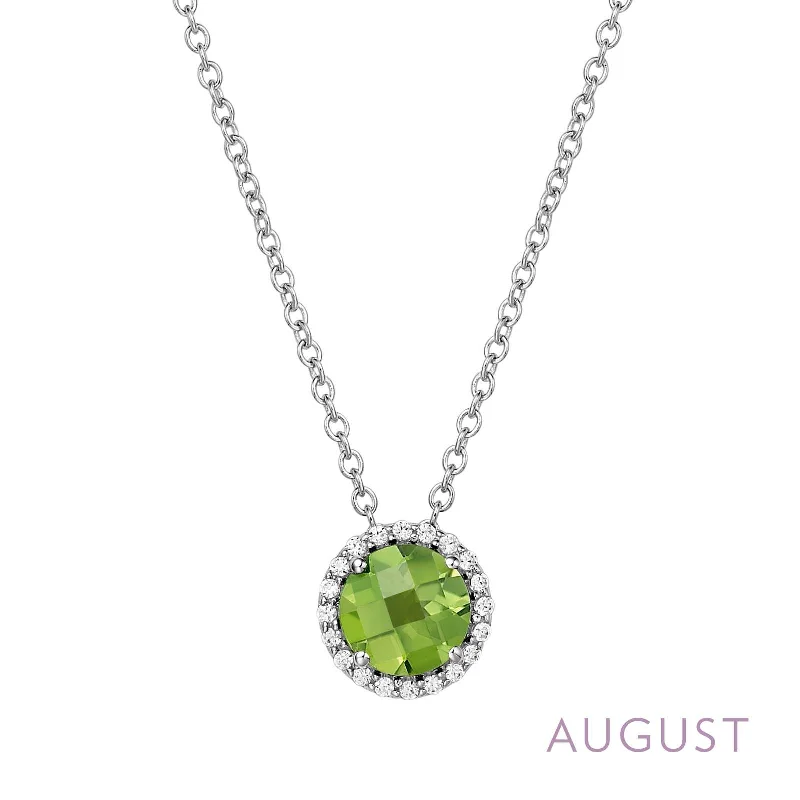 Lafonn Simulated Diamond & Genuine Peridot Birthstone Necklace - August BN001PDP