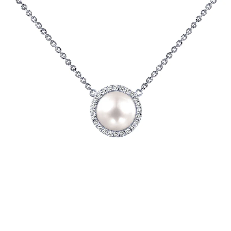 Lafonn Simulated Diamond & Cultured Freshwater Pearl Necklace N0029CLP