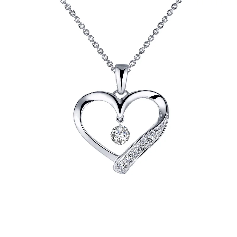 Lafonn Simulated Diamond Open Heart Pendant Necklace P0221CLP