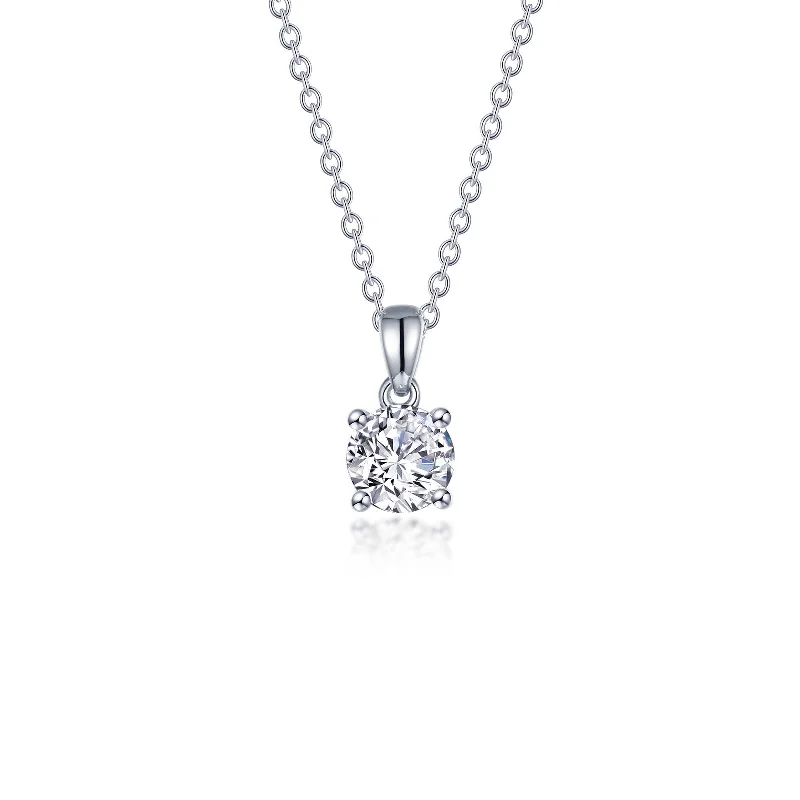 Lafonn Simulated Diamond 1.00ct 4 Prong Solitaire Necklace N0305CLP