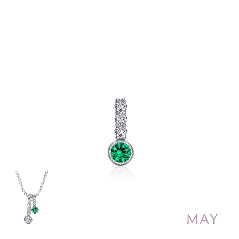 Lafonn May Birthstone Simulated Diamond & Emerald Small Love Pendant BP002EMP